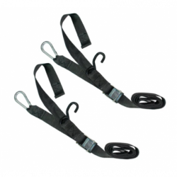 Tie Down Set 1"(25mm)S-Hook/Caribiner & Soft Loop-Black