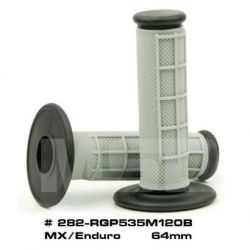 MX Rubber Dual Compound Grips-Grey/Black