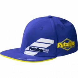 Putoline Flat Brim Race Cap-Blue/Yellow