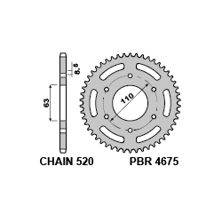 PBR Rear Sprocket-6 mounting holes