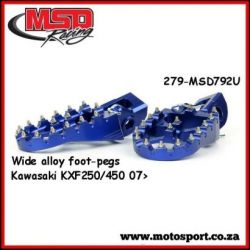 Wide Alloy F/Peg-Blue-KX250/KXF/KLX