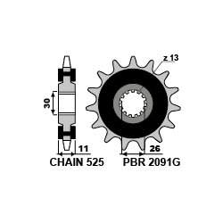 PBR Front Rubber Damper Sprocket